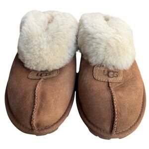 UGG Coquette Slippers Women's Size 7 Chestnut Brown Clog Sheepskin Lined